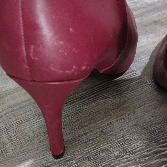 Nine West Sissa Dark Red (WIne) Leather Pointed Toe High Heel Ankle Boots Sz 11 - Picture 5 of 9
